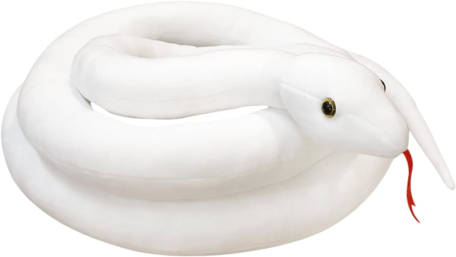 Clobeau 78 Inch White Snake Plush, Realistic Snake Stuffed Animal, Lifelike White Snakes Toy for Kids, Soft Stuffed Snakes Plush for Halloween Christmas Birthday Present Party Prank Prop