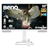 BenQ EW3290U 31.5” 4K UHD 3840x2160 Entertainment Monitor with 98% P3| Remote Control| AI Contrast| Built-in 2.1 Channel Speakers with Woofer| USB-C (65W PD)| 3xHDMI|USB Hub| Ergonomic| Eye-Care