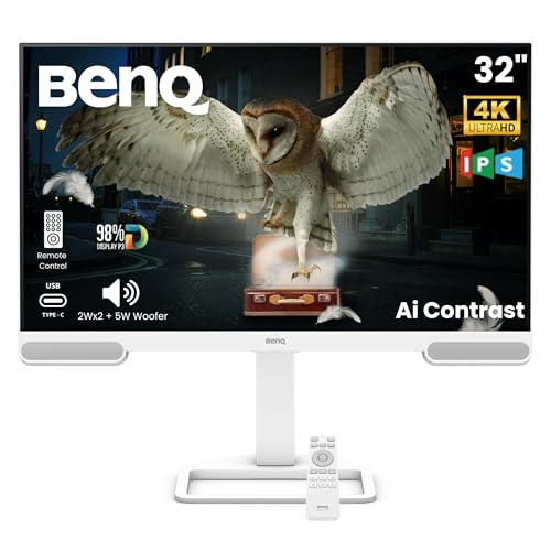 Image of BenQ EW3290U 31.5 inch 4K UHD 3840x2160 Entertainment Monitor with 98% P3| Remote Control| AI Contrast| Built-in 2.1 Channel Speakers with Woofer| USB-C (65W PD)| 3xHDMI|USB Hub| Ergonomic| Eye-Care