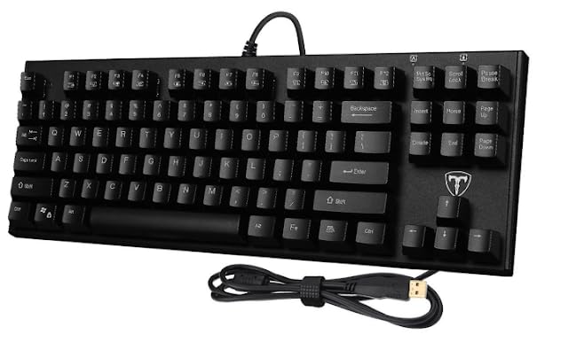 Clavier gaming mécanique AZERTY silencieux équipé de touches multimédias pour PC Gamer