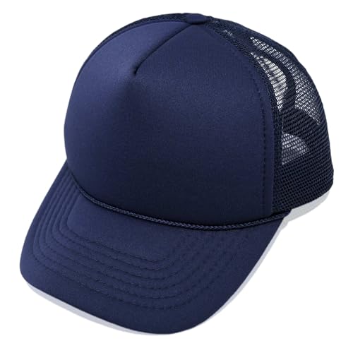 Image of Trucker Hat Mesh Cap Solid Colors Lightweight with Adjustable Strap Small Braid