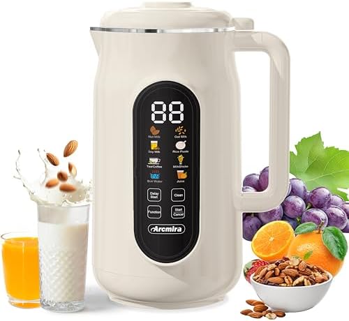 Arcmira 10 in 1 Nut Milk Maker Machine, 42oz Soy Milk Maker with LED Panel