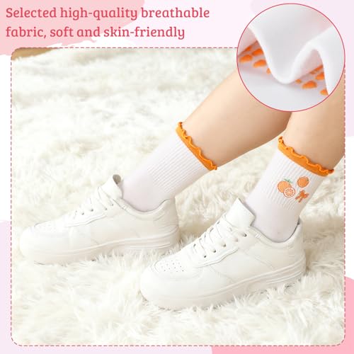 Image of Jspupifip 2 /4 /5 Pairs Cute Pilates Socks for Women Embroidery Non Slip Yoga Socks for Barre Workout Hospital