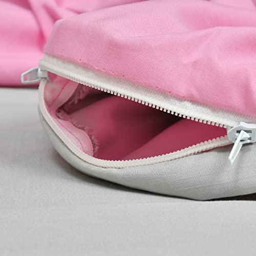 Image of Reversible Plain Glace Cotton Single Bed Quilt Cover /Duvet Cover /Rajai Cover /Blanket Cover with Zipper (60X90 Inches) (Pink, Single)