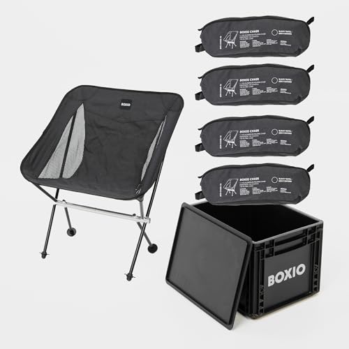 BOXIO - Chair: Ultraleichter Campingstuhl, Faltbarer Klappstuhl für Camping, Picknick & Strand | Komfortabler Sessel & Angelstuhl – Ideal als Strandstuhl & Campingstühle Outdoor (4)