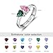 Personalized Two Birthstone Ring with Custom Engraving – Double Heart CZ Ring for Women, Mom, Wife, or Girlfriend – Custom Couple Ring with Names and Stones – Gift for Her, Anniversary or Birthday
