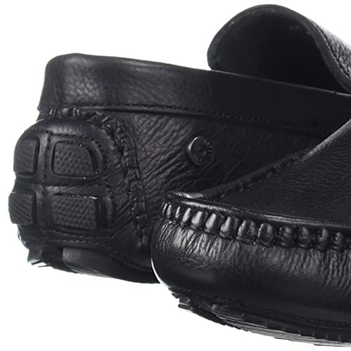 Image of Men's Black Leather Driving Style Loafer Black 42