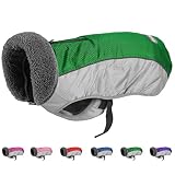 Petglad Dog Coat, Ripstop Waterproof Dog Winter Jacket with Zippered Leash Hole, Reflective Adjustab