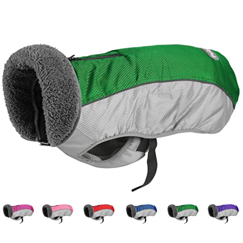 Petglad Dog Coat, Ripstop Waterproof Dog Winter Jacket With Zippered Leash Hole, Reflective Adjustable Dog Fleece Sweater, Warm Snow Vest For Small Medium Extra Large Dogs (Green, L) #TOP14