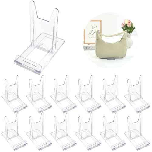 12 Sets of Adjustable Purse Display Stand Clear Acrylic Handbag