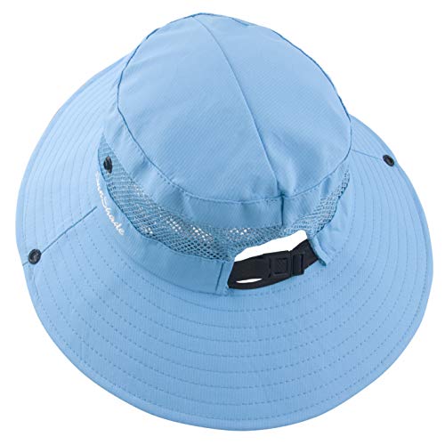 Toddler Child Kids Girls Summer Sun Hat Wide Brim Uv Protection Hats Floppy Bucket Cap For Beach Fishing Gardening Pure Sky Blue #TOP3