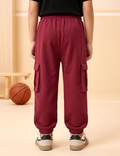 Image of Amazon Brand - Symbol Kids Boys Cotton Blend Solid Cargo Track Pant