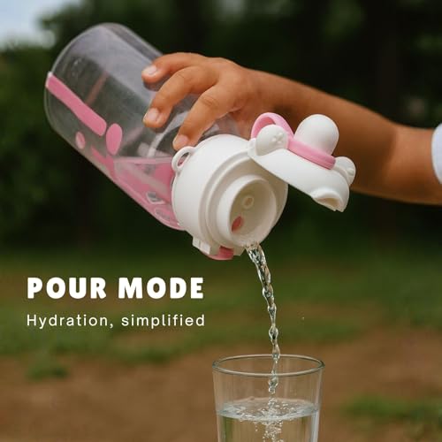 Image of Veejet Joyland Kids Water Bottle - Sipper Water Bottle for Kids - Water Bottle for School - Water bottle for Girls and Boys, BPA-Free, Spill-Proof, Perfect for School and Play - 620 ML (White)