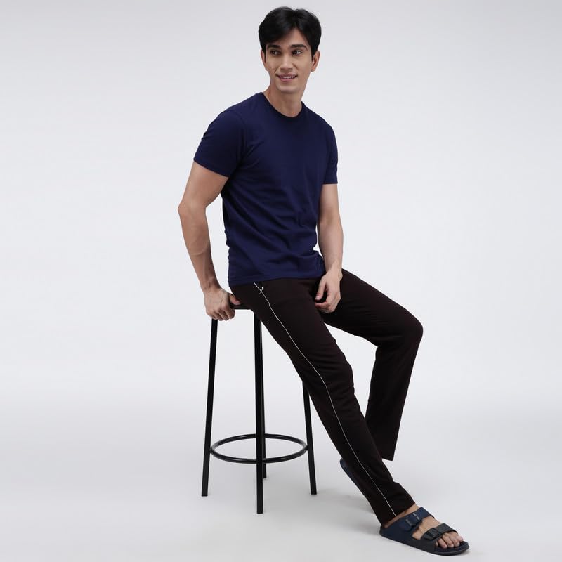 Image of Amul Comfy Men's Track Pant | Super Combed Cotton Rich Blend | Adjustable Drawstring Closure | Slim Tailored Fit | Soft Comfortable Everyday Bottom Wear | Color May Vary (Pack of 1)