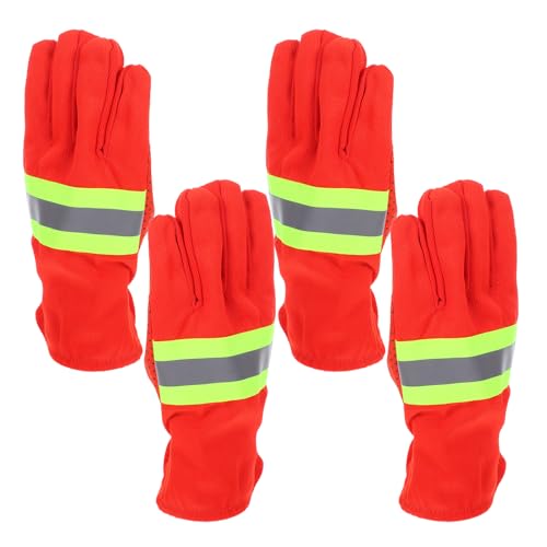 Guantes de bombero de algodón grandes para emergencias y rescate crítico, color naranja