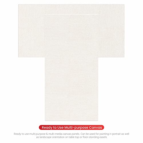 Image of Scholar Art Hobby Series 04 Oz (230 GSM) 100% Cotton Canvas Panel Board for Painting (White Blank Canvas Boards for Acrylic Paint, Oil Paint, Wet & Dry Media) | 04 inchx08 inch (10x20 cm), Pack of 4