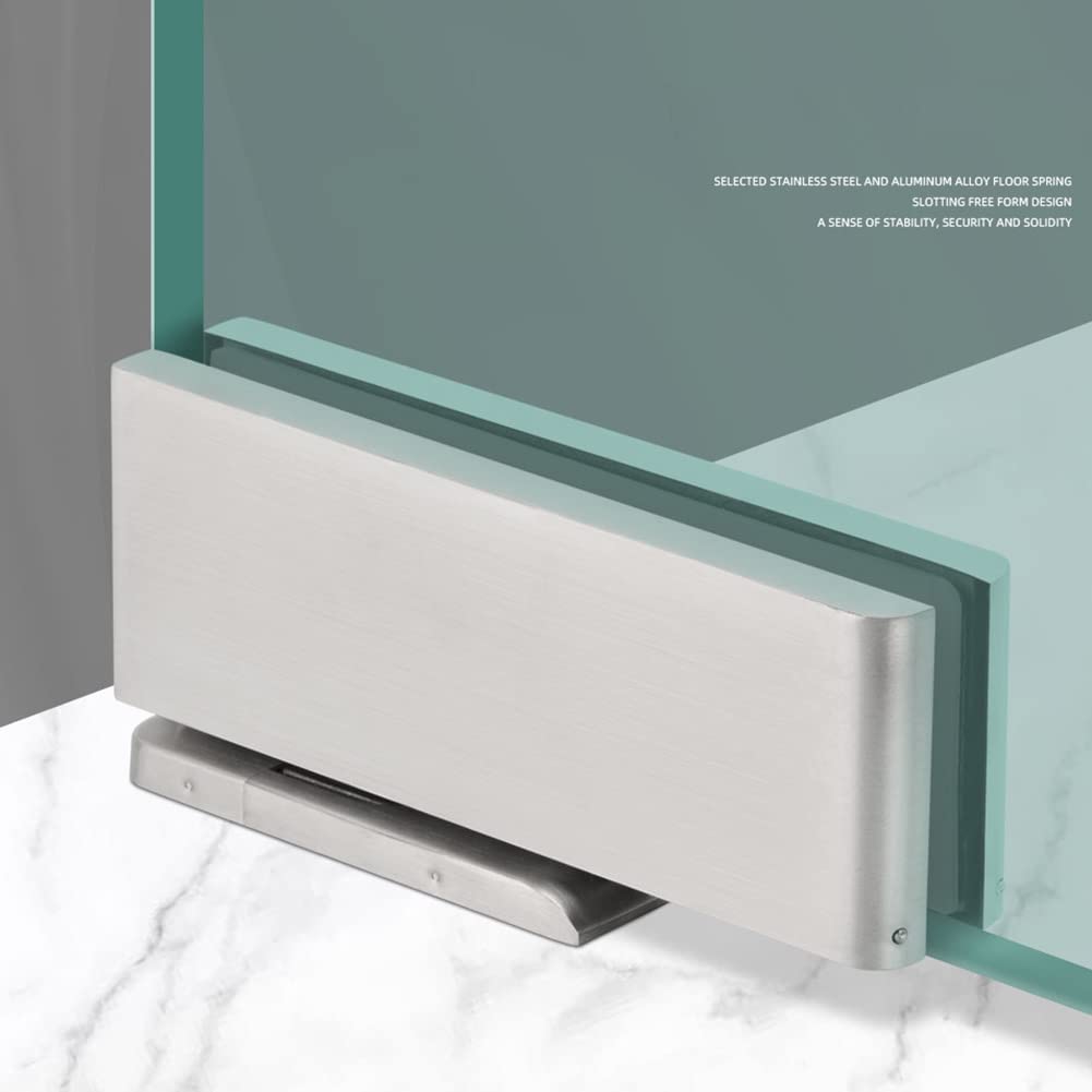 Juego de bisagras de cristal para puerta, bisagras pivotantes hidráulicas con acabado de acero inoxidable cepillado para vidrio endurecido de 10 12 mm, ideal para armarios, baños y puertas de ducha