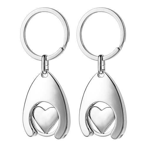 DSLSQD Einkaufswagenlöser, Abnehmbarer Einkaufschip, Edelstahl Einkaufswagen Schlüsselanhänger, Trolley-Token, für Einkauf