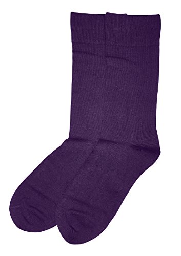Rambutan Men\'s Space Collection Rayon made from Bamboo Seamless Dress Socks US 8.5-12.5 Multi Color (Violet) - Thumbnail 5