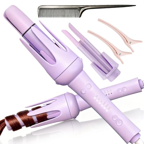 VELOZ Professional Automatic Curling Iron with Timer, Rotating Curling Iron, Automatic Hair Curler Effortless, 3 Timer Settings & 3 Heat Settings, Tangle-Free for Each Hair Texture, 1 Inch & 1.25 Inch
