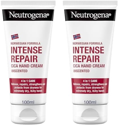 Neutrogena Norwegian Formula Intense Repair Unscented Hand Cream (1 x 100ml), With Glycerin and Panthenol, Helps Protect Very Dry Hands for Instant Relief with Long Lasting Care (Pack of 2)