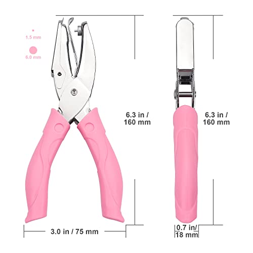 (2 Pack) 1/4 Inch And 1/16 Inch Shaped Circle Metal Single Handheld Hole Paper Punch Punchers With Soft Grip For Tags Clothing Ticket #TOP1