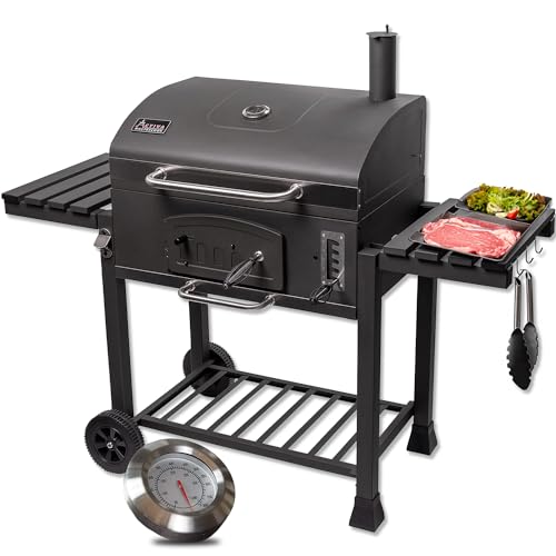 ACTIVA Angulatus XXL Grill Grillwagen, Schwarz, Holzkohlegrill BBQ Barbeque