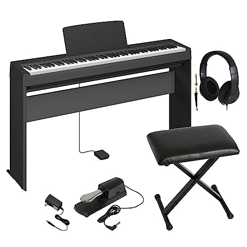 ヤマハ P-145B 電子ピアノ 専用スタンド・Xイス・ダンパーペダル・ヘッドホンセット