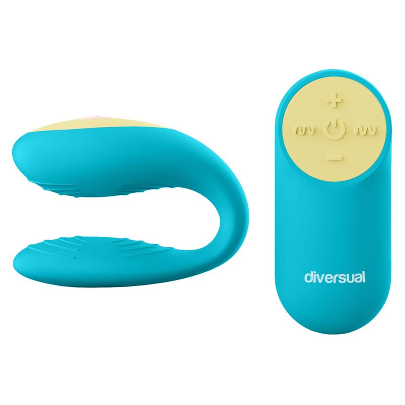 Omega, Vibrador para Parejas, Recargable USB, Control Remoto con Mando, 4 Intensidades, 7 Modos de Vibración, Silicona, Ultra Suave, Sumergible (Turquesa)