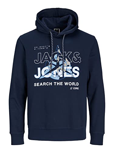 JACK & JONES PLUS Men's JCOHUNT Sweat Hood PLS Kapuzenpullover, Navy...