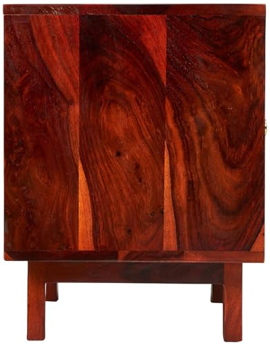 Image of Amazon Brand - Solimo Erich Solid Sheesham Wood Bedside Table with 1 Cabinet for Home (Honey Finish)