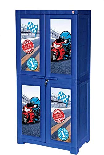 Image of Cello Big Little Racer Kids Plastic Cabinet Blue,2 Door