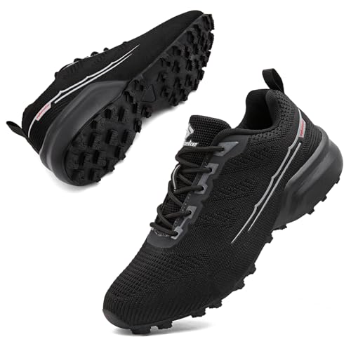 Image of Men's Trail Running Shoes Lightweight Breathable Walking Hiking Sneakers Outdoor Athletic Tennis Cross Training Shoes