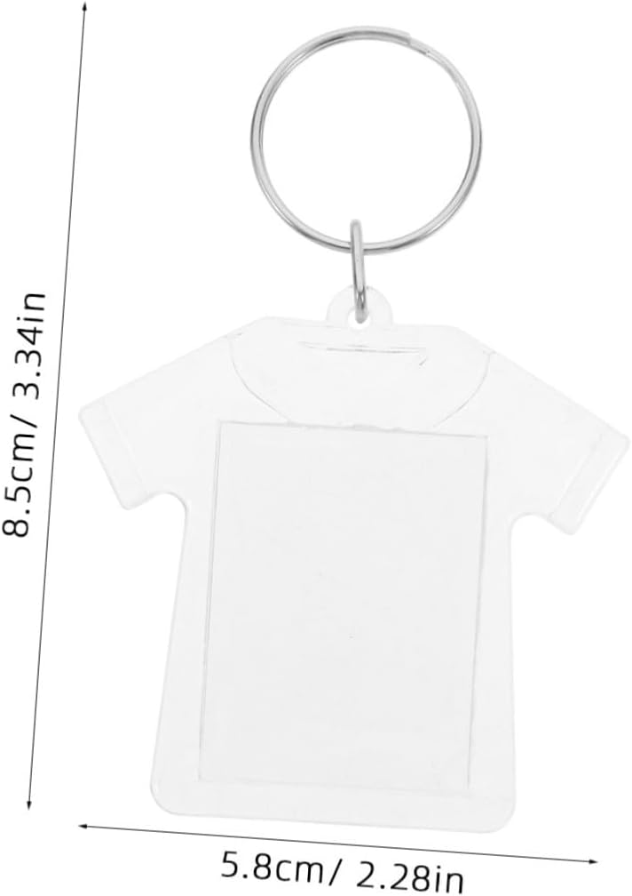 100Pcs Acrylic Blank Keychains Clear Photo Frame Key Ring for DIY Craft Lightweight Picture Holder Keychain Easy to Use for Personalization and Souvenirs