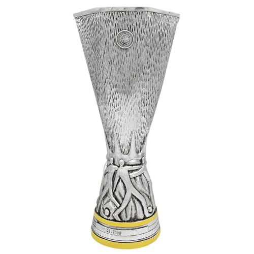Europa Football League Cup Replica Trophy, Premium Electroplated Resin Champions Souvenir for Home Office Desk Display, Durable Sports Memorabilia Collectible Ornament for Fans and Enthusiasts