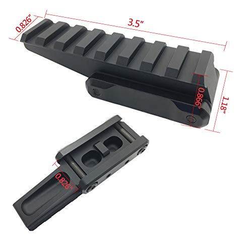 Lthyzszb Picatinny Optics Riser Mount Red Dot Riser Mount 8 Slot Picatinny Rail 3.5 Inch For Red Dot Sight Scope Mount (Black) #TOP1