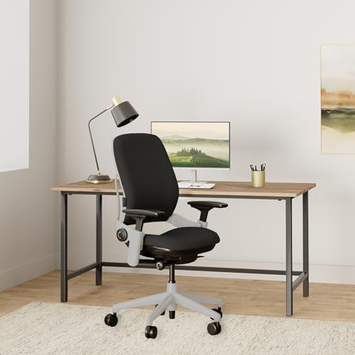 Image of Steelcase Leap Chair with Platinum Base & Hard Floor Caster, Black