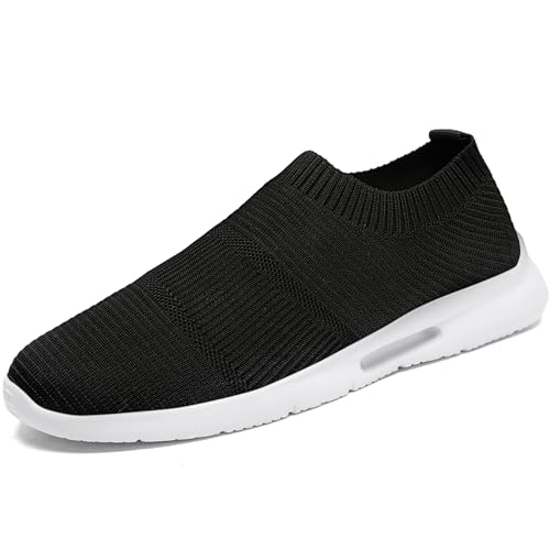 Oltyutc Schuhe Damen Slip In Sneakers rutschfest Schuhe Trainer Sportschuhe Leichte Laufschuhe Walking Turnschuhe Ohne Schnürsenkel Atmungsaktiv Freizeitschuhe Schwarz EU 39