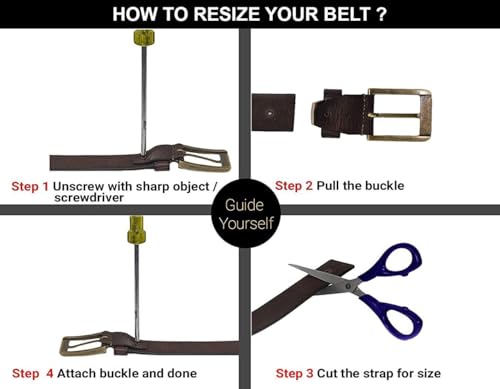 Image of WildHorn Classic Genuine Leather Belt for Men - Stylish and Durable with Adjustable Fit