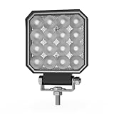 ECCO LED Work Light 4 Inch Square LED White Work Lamp Flood Beam 24W 2300lm 12V 24V Waterproof for Commercial Vehicle Light, Tow Truck, Work Truck, Construction Vehicle, 2 Year Warranty