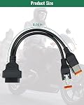 OBD2 Cable 16 Pin to 4 Pin+6 Pin Fits for Harley Davidson Motorcycle, OBD Scanner Adapter Cable Work with Many Motorcycle Diagnostic Tool