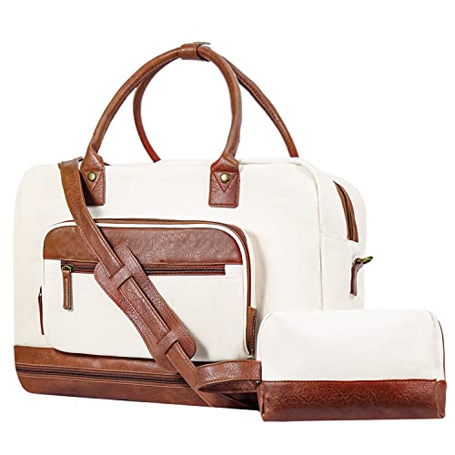 Weekend Bags for Women Travel Duffel Bags Carry on Canvas Overnight Bag Large Shoulder Weekender Bags with Shoe Compartment