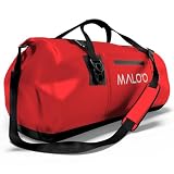 Malo’o Waterproof Dry Duffel, Heavy-Duty Roll Top Waterproof Gear Bag with Shoulder Strap & Molle Loops, Marine Duffel for Kayaking, Boating, Camping, Beach & Travel, Red, 100L