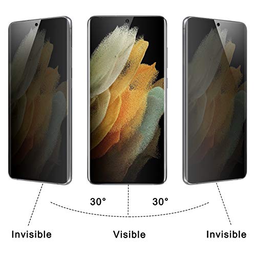 [2 Pack] Galaxy S21 Ultra Privacy Screen Protector Support Fingerprint Sensor Full Adhesive Soft Film, Macosen 2-Way Anti Spy Case Friendly Nano Shield [Not Glass] For Samsung Galaxy S21 Ultra (6.8") #TOP1