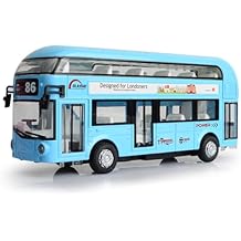 London Double Decker Bus Routemaster City Tourist Closed Top Diecast Openable Doors, 1/50 Scale Double Decker Bus Model Blue