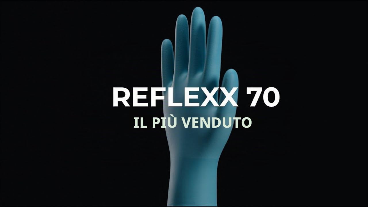 Guanti Nitrile M Reflexx, Guanti Monouso Nitrile 100% LATEX FREE (100/300/1000 Pezzi) Guanti Usa e Getta Nitrile 100% LATEX FREE per Alimenti, Meccatronico, Chimica, Benzinai (1000 PEZZI, L)