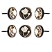 Perilla Home Juego de 6 pomos de madera con diseño de lirio, decorativos, antiguos, vintage, para cajones, cajones, dormitorios, baño, cocina, armario, aparador
