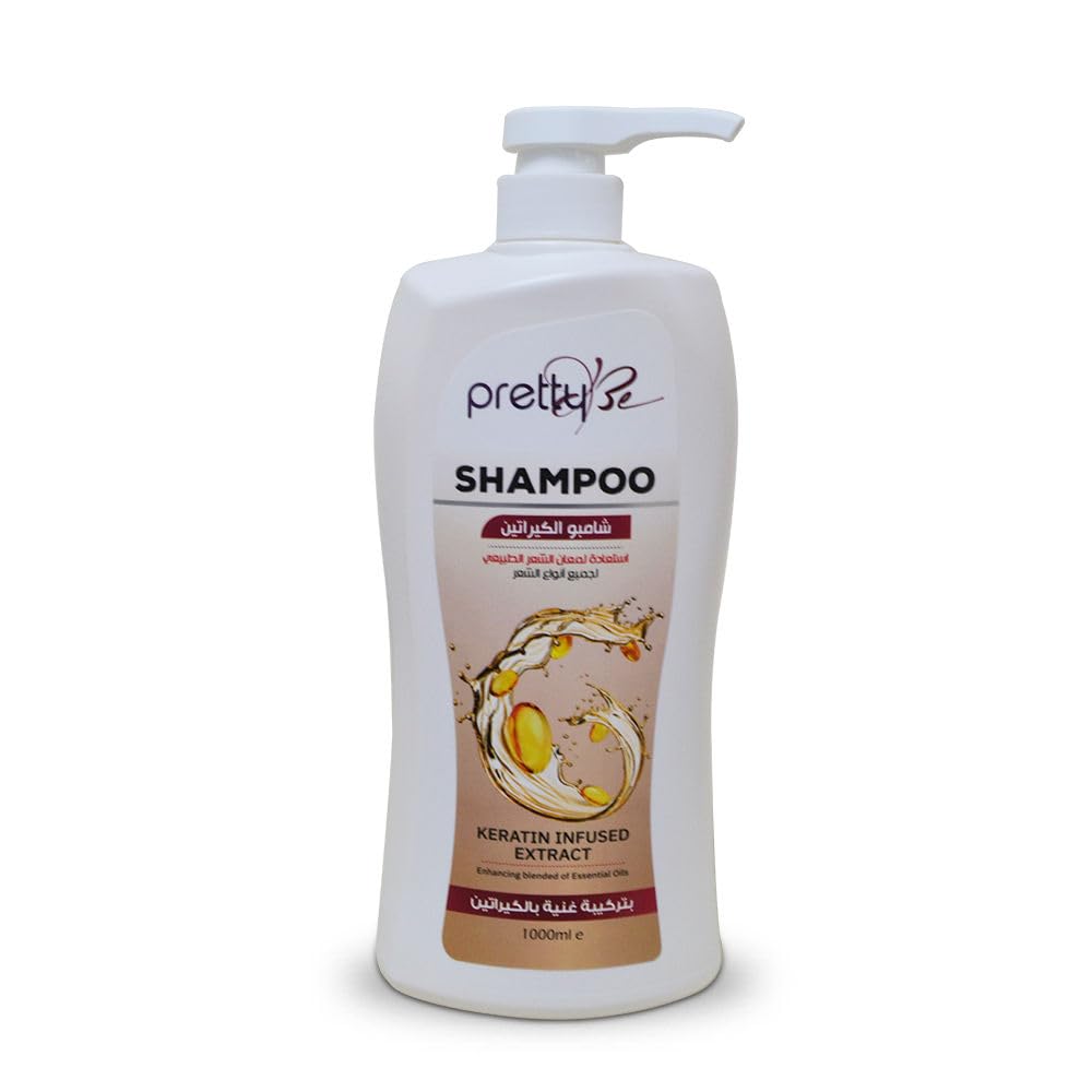 pretty BeKeratin Infused Extract Shampoo, Enhancing Blended of Essential Oils, 1000ML