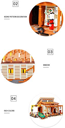 LAKIOMZ Architektur Modellbaustein, Modular Angelboot Reparatur Shop Bausets mit Minifiguren, Bauset Kompatibel mit Lego… – Bild 6