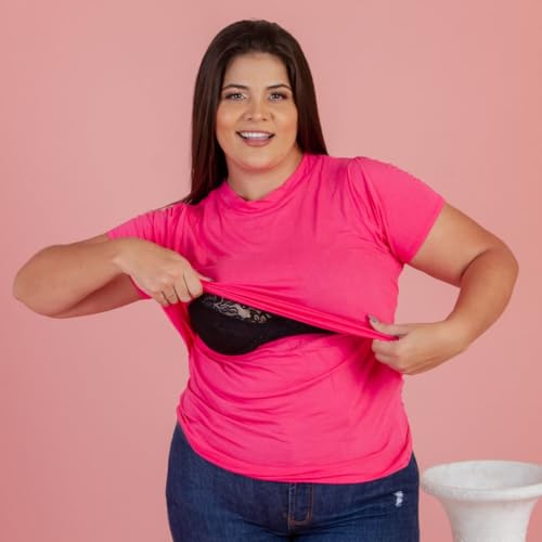 Blusa amamentação camiseta feminina maternidade t-shirt gestante blusinha grávida mãe leite manga cu